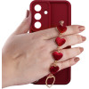 Volte-Tel ���� Samsung S26 5G 6.3'' Silicon Tpu With Strap Full Camera Protection Burgundy With Red HEARTS