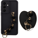 Volte-Tel ���� Samsung S26 Plus 5G 6.7'' Silicon Tpu With Strap Full Camera Protection Black With Black HEARTS