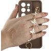 Volte-Tel ���� Samsung S26 Ultra 5G S931 6.9'' Silicon Tpu With Strap Full Camera Protection Brown With White BUTTERFLIES