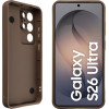 Volte-Tel ���� Samsung S26 Ultra 5G S931 6.9'' Silicon Tpu With Strap Full Camera Protection Brown With White BUTTERFLIES