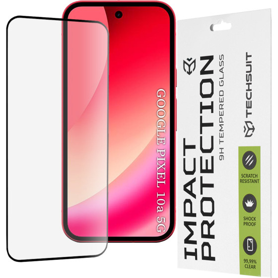 Techsuit - 111D Full Cover / Full Glue Glass - Google Pixel 10a - Black