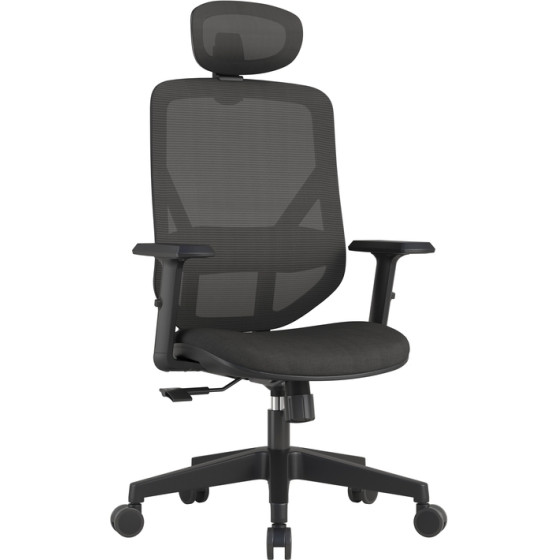 VERO Office Chair Ergostyle 2040 Black With Headrest - (OCM2040M)
