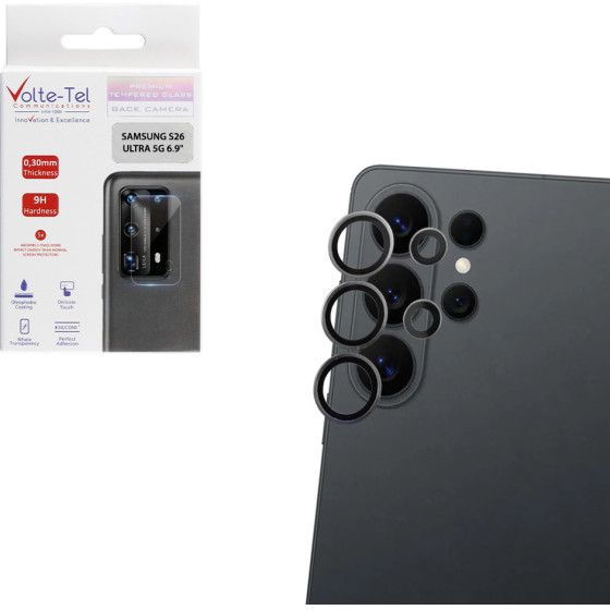 Volte-Tel Camera Glass Cover Samsung S26 Ultra 5G 6.9'' 9H 0.30MM Premium Easy Application Titanium GREY