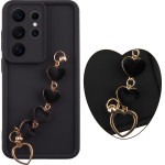 Volte-Tel ���� Samsung S26 Ultra 5G 6.9'' Silicon Tpu With Strap Full Camera Protection Black With Black HEARTS