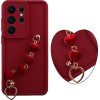 Volte-Tel ���� Samsung S26 Ultra 5G 6.9'' Silicon Tpu With Strap Full Camera Protection Burgundy With Red HEARTS