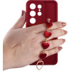 Volte-Tel ���� Samsung S26 Ultra 5G 6.9'' Silicon Tpu With Strap Full Camera Protection Burgundy With Red HEARTS
