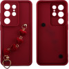 Volte-Tel ���� Samsung S26 Ultra 5G 6.9'' Silicon Tpu With Strap Full Camera Protection Burgundy With Red HEARTS