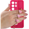 Volte-Tel ���� Samsung S26 Ultra 5G 6.9'' Silicon Tpu With Strap Full Camera Protection Pink With Pink HEARTS