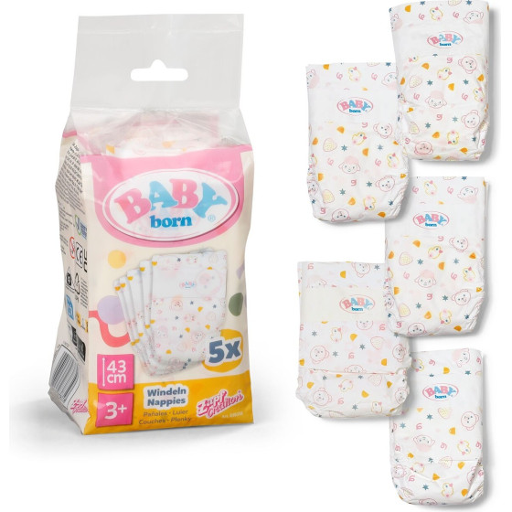 Zapf Creation: Baby Born Printed Diapers 5pcs (838358)