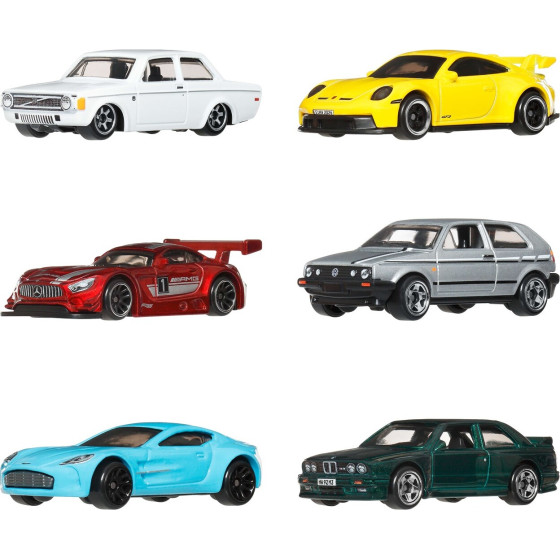 Mattel Hot Wheels: 1:64 Thematic - Euro Style Set Of 6 (JLB25)