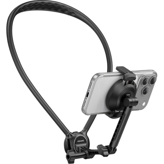 Usams Neck Mount For Phones Joygo JOY02 Neck Mount With Magnetic Mount Black - (JOY0201)