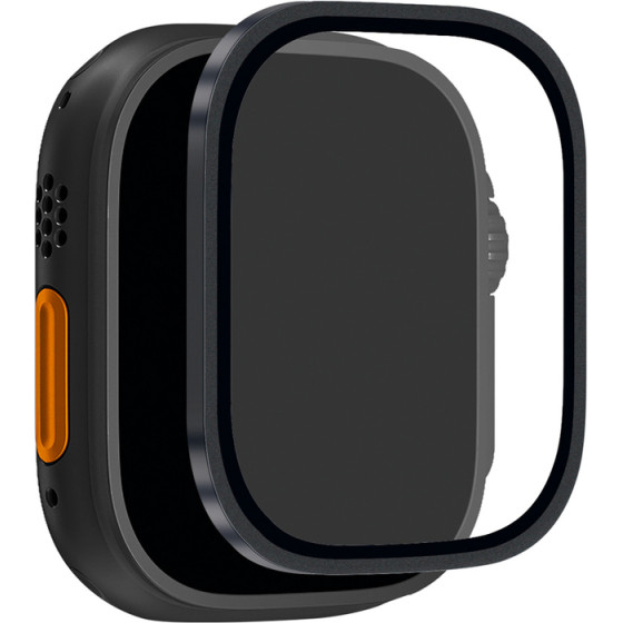 Puro Tempered Glass With Titanium Bezel For Apple Watch Ultra / Ultra 2 / Ultra 3M - Black - (PUSDGFSAW49BLK)
