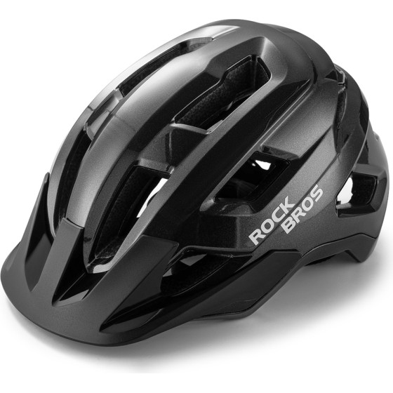 Rockbros LK-67 Youth Bike Helmet With Detachable Visor 54-58 Cm - Black - (Rockbros-100050001)