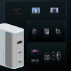 Cuktech AD1003EU 100W Gan 2x USB-C + USB-A Wall Charger With Cable - White - (CKAD1003EUGW)