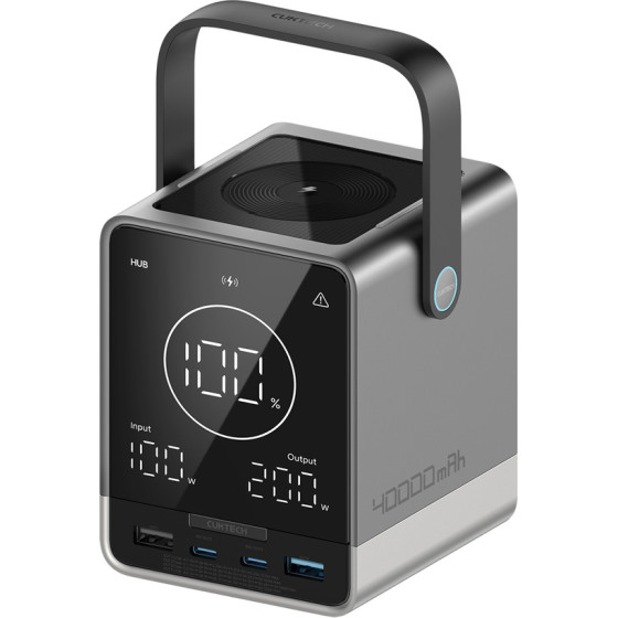 Cuktech Powerbank 300W 40000mAh With Wireless Charging 2x USB-C + 2x USB-A - Black - (CUKP01CTEUSL)