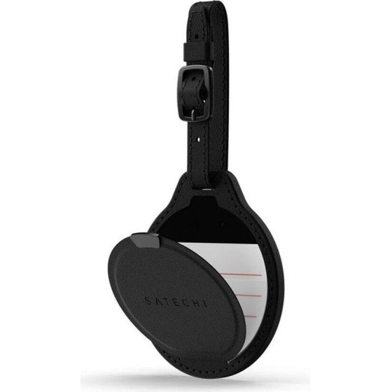 Satechi Locator Compatible With Apple Find My Findall Luggage Tag Shape Vegan Leather ST-Lfaltk black