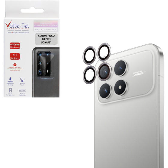Volte-Tel Camera Glass Cover Xiaomi Poco F8 Pro 6.59'' 9H 0.30MM Easy Application SILVER