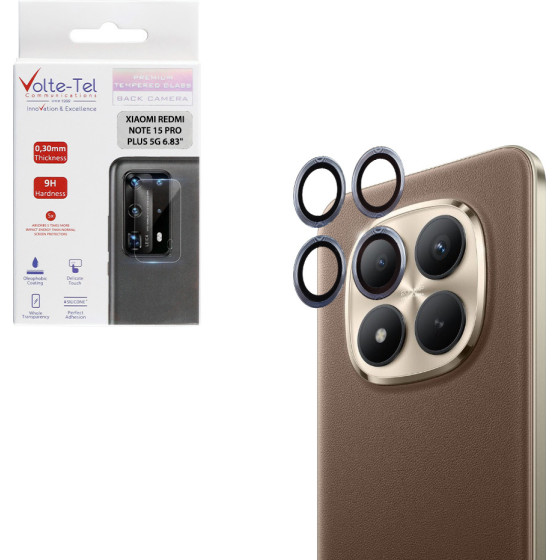 Volte-Tel Camera Glass Cover Xiaomi Redmi Note 15 Pro Plus /Poco M8 Pro 5G 6.83'' 9H 0.30MM Easy Application BLUE