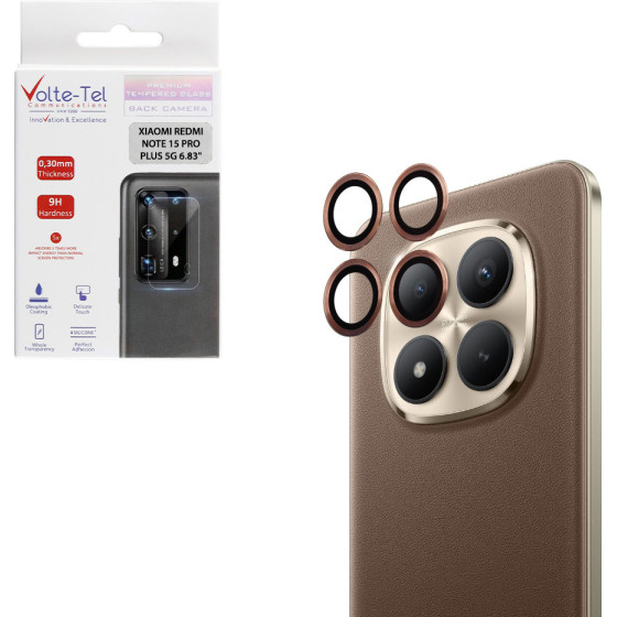 Volte-Tel Camera Glass Cover Xiaomi Redmi Note 15 Pro Plus /Poco M8 Pro 5G 6.83'' 9H 0.30MM Easy Application GOLD