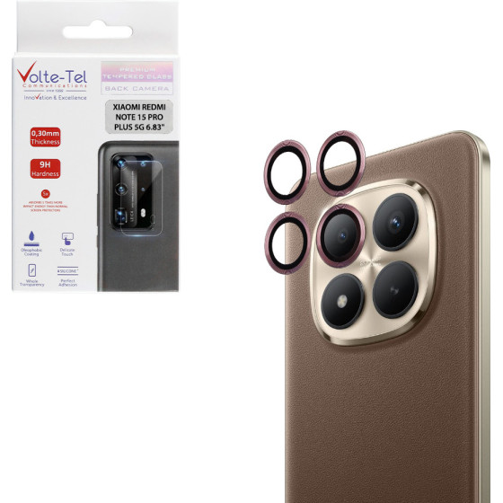 Volte-Tel Camera Glass Cover Xiaomi Redmi Note 15 Pro Plus /Poco M8 Pro 5G 6.83'' 9H 0.30MM Easy Application PINK