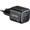 UNITEK 2x Gan 20W Mains charger, Black - (P1128ABK01-EU)