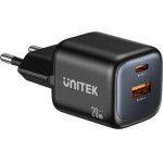 UNITEK 2x Gan 20W Mains charger, Black - (P1128ABK01-EU)