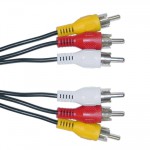 POWERTECH ������� 3 X RCA MALE / 3 X RCA MALE (RED, WHITE, YELLOW) - 5M