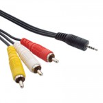 POWERTECH ������� 3 X RCA(M) �� JACK 3,5MM(M) - 1,5M