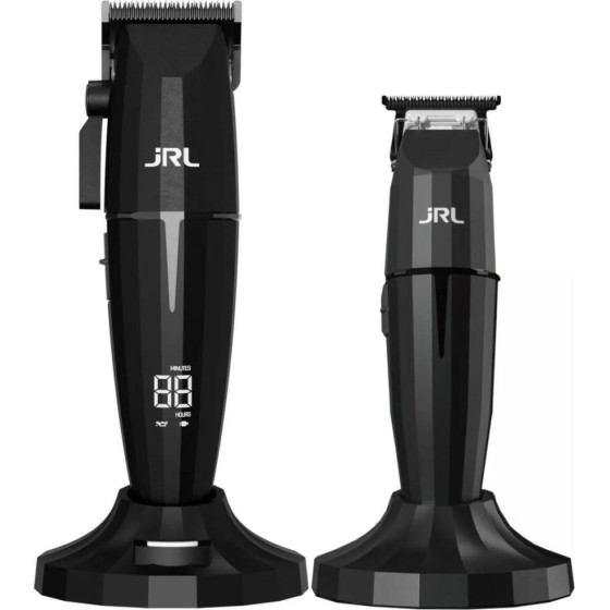 JRL Set 2-in-1 Onyx Clipper + Onyx Trimmer With Two Charging Stations Black - (09 ONYX2024)
