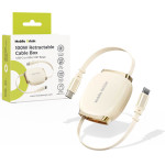 Mobile Origin 100W Retractable Cable Box USB-C To USB-C CB7 Beige - (MO-CB7-BG)