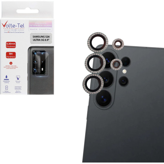 Volte-Tel Camera Glass Cover Samsung S26 Ultra 5G 6.9'' 9H 0.33MM Easy Application With Strass MINT - (5205308415784)
