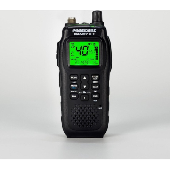 PRESIDENT Plus ASC AM/FM CB Portable Radio Black - (Randy III)
