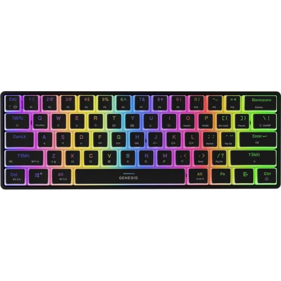 GENESIS Gaming Keyboard Thor 660 G2 Us Black Wireless Rgb Mechanical Cateron Red GNSNKG-1916) - (NKG-1916)