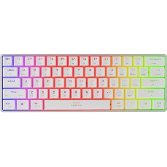 GENESIS Gaming Keyboard Thor 660 G2 Us White Wireless Rgb Mechanical Cateron Red GNSNKG-1917) - (NKG-1917)