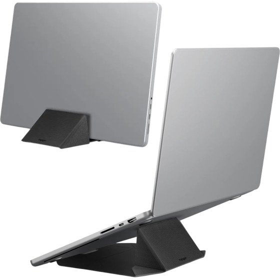 Spigen - Slim Fold Laptop Holder LD201-S9 - Vertical Dock, Foldable, Slim, Stable, Anti-Slip, Up to 16'' - Black - (AMP11118)