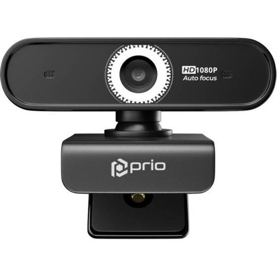 prio Full HD 1080P Autofocus Webcam - USB Camera with Microphone, Black - (PPA-1101)