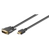 HDMI CABLE 19 PIN 1M TO DVI-D (18+1) BLACK GOLD PLATED CONTACTS