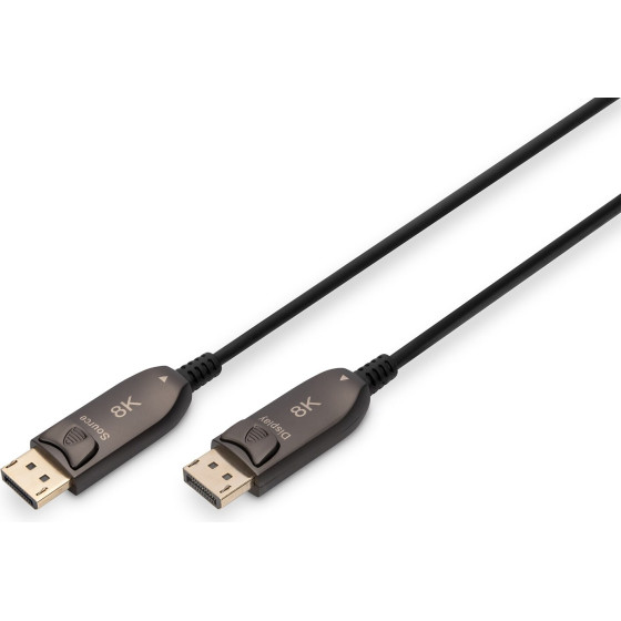 DIGITUS DisplayPort AOC Hybrid Fiber Optic Cable, UHD 8K, 10 m - (AK-340107-100-S)