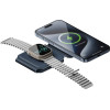 ENERGEA Bazic Gomag Trio Plus Compact Foldable 3-in-1 Wireless Charger 15W Fast Charging Navy Blue - (GM-TRIOPLUS-BLU)
