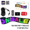 GloboStar Matrix �������� ��������� ������� �������� 176.2x19.2cm P9 192x16 Pixel Led 10W Dc 5V 2A �� Usb 2.0 ��������� IP65 ��������� Rgb - Bluetooth Control ���� Ipixel App - �176.2 x �0.4 x �19.2cm - 2 ������ ������� - (GLB-106-0005)