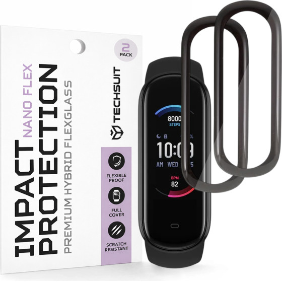 Techsuit - Nano Flex (2 pack) - Amazfit Band 5 - Black
