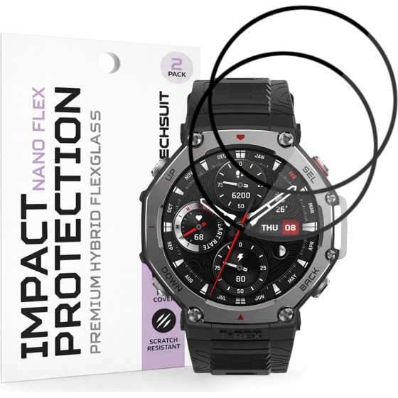 Techsuit - Nano Flex (2 pack) - Amazfit T-Rex 3 - Black