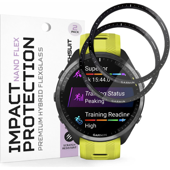 Techsuit - Nano Flex (2 pack) - Garmin Forerunner 965 - Black