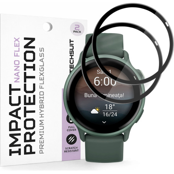 Techsuit - Nano Flex (2 pack) - Garmin Vivoactive 6 - Black