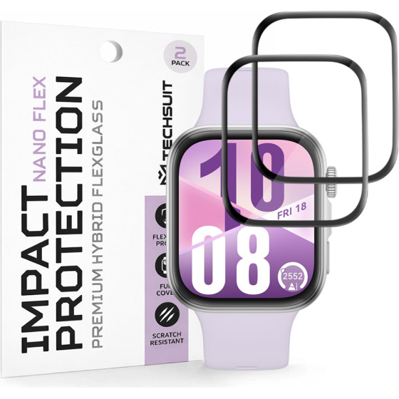 Techsuit - Nano Flex (2 pack) - Huawei Watch Fit 4 - Black