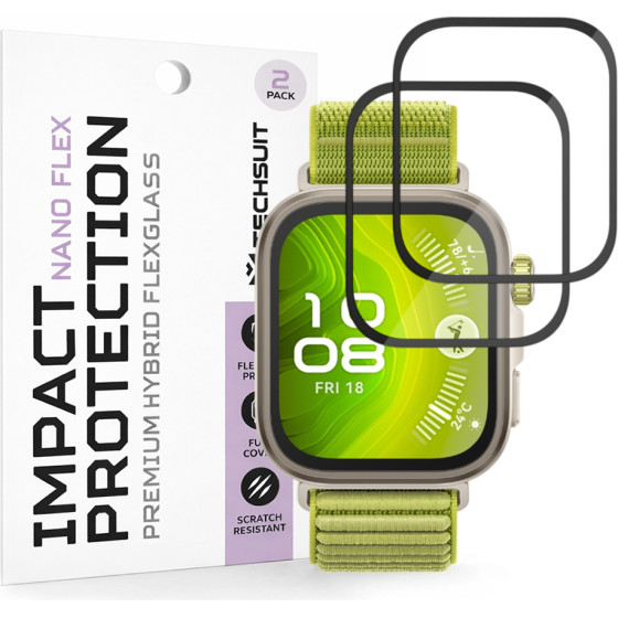 Techsuit - Nano Flex (2 pack) - Huawei Watch Fit 4 Pro - Black