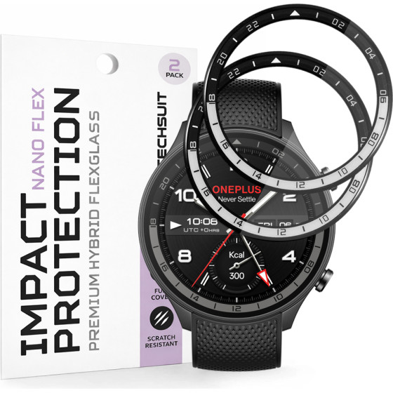 Techsuit - Nano Flex (2 pack) - Oneplus Watch 2R - Black