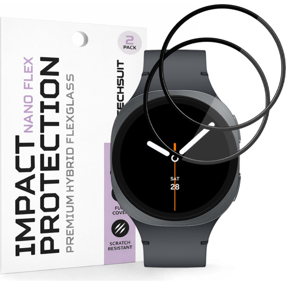 Techsuit - Nano Flex (2 pack) - Samsung Galaxy Watch8 40mm - Black