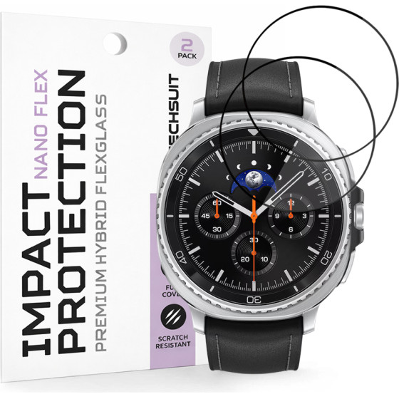 Techsuit - Nano Flex (2 pack) - Samsung Galaxy Watch8 Classic - Black