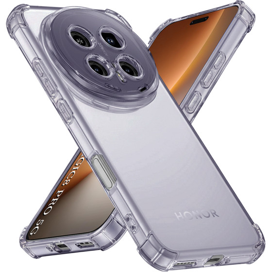 Techsuit - Shockproof Clear Silicone - Honor Magic8 Pro - Smoke Black
